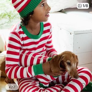 Hanna Andersson Kids Striped Long John Pajama Set Size 14